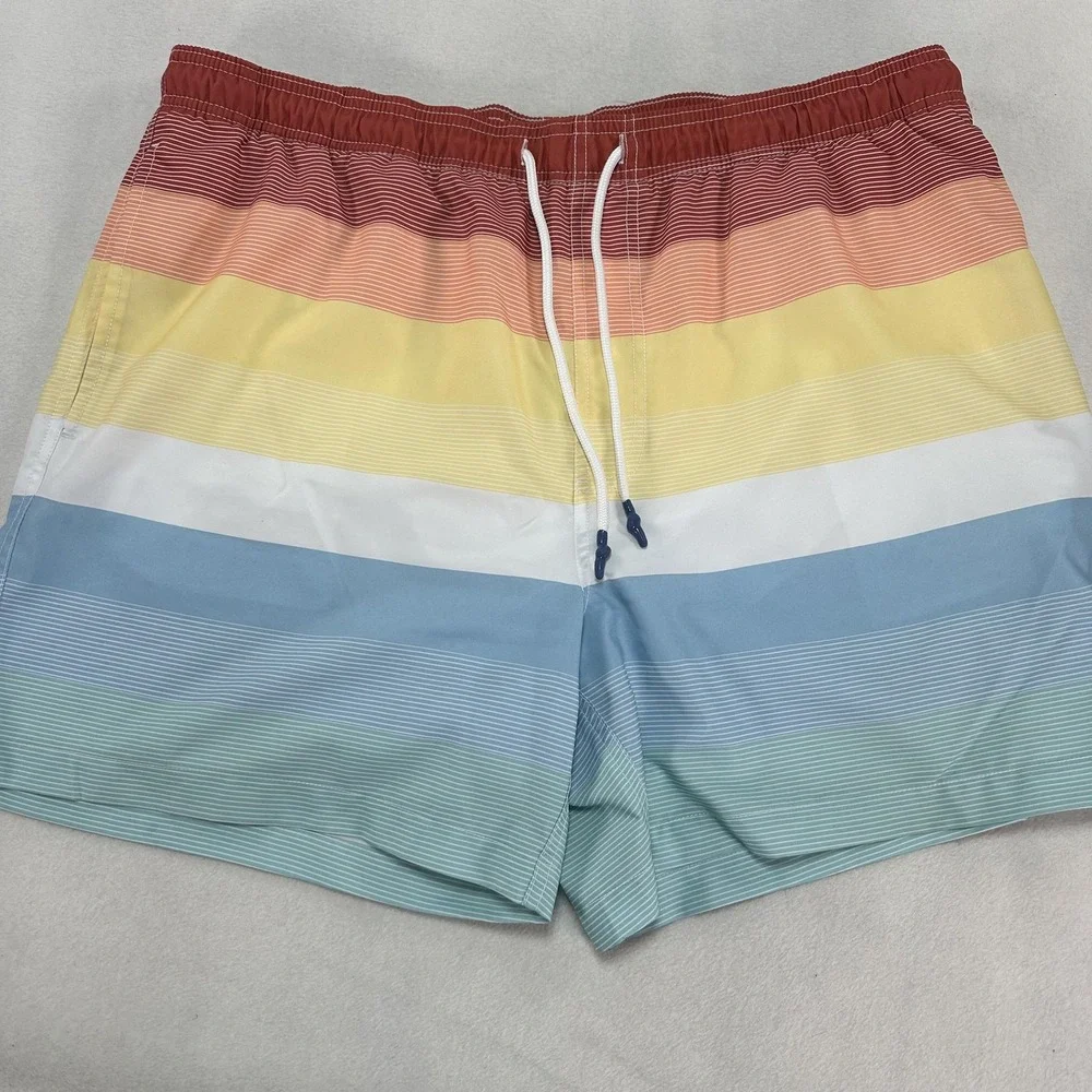 Southern Tide Swim Trunks Men's 2XL Board Shorts Rainbow Stripe Beach Summer